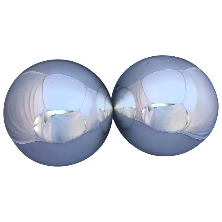 Large Pair of Decorative Mercury Glass Balls For Sale at 1stdibs