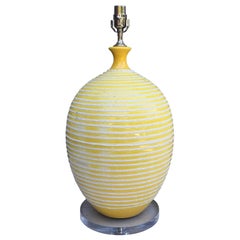 Modern Yellow And Frosted Ceramic Table Lamp