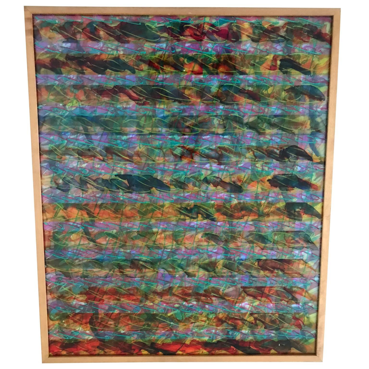 abstract glass painting