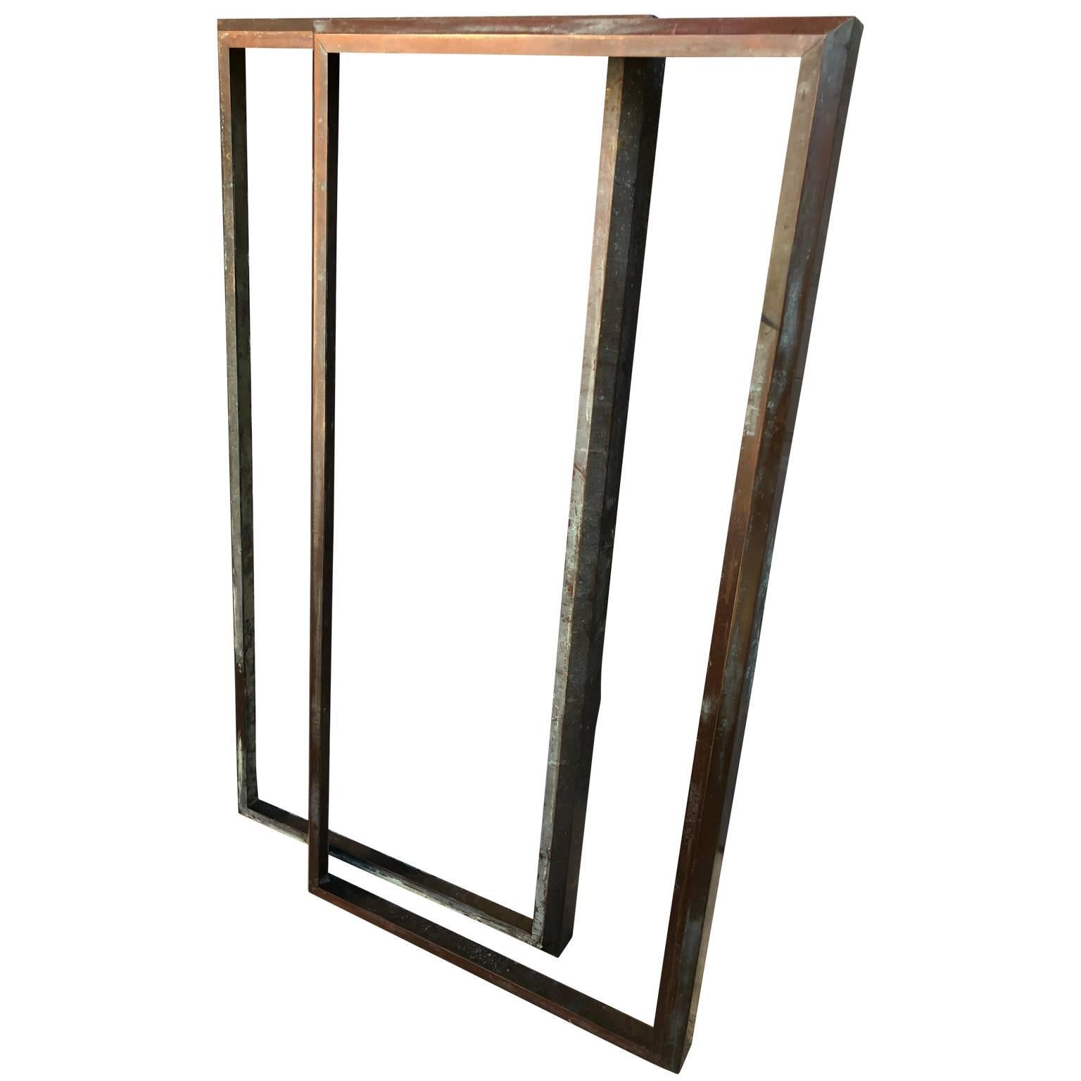 Two Large Full Length Brass Framed Mirrors In Good Condition In Haddonfield, NJ