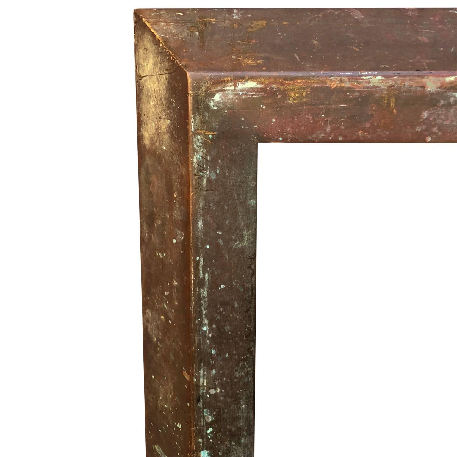 20th Century Two Large Full Length Brass Framed Mirrors