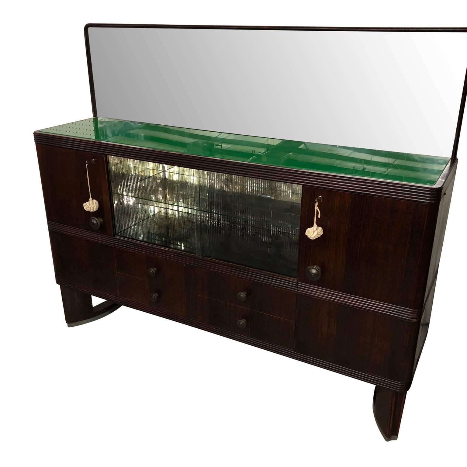 Vintage Italian Art Deco Sideboard with Dry Bar, 1930s 2