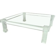 Large Square Lucite Cocktail Table