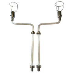 Ein Paar Wandleuchter aus Lucite und Chrom von Peter Hamburger, ca. 1970er Jahre