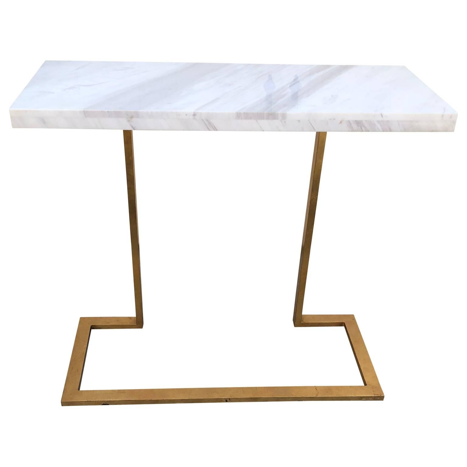 Mid-Century Modern Style Jonathan Charles Marble Top Gilded Console