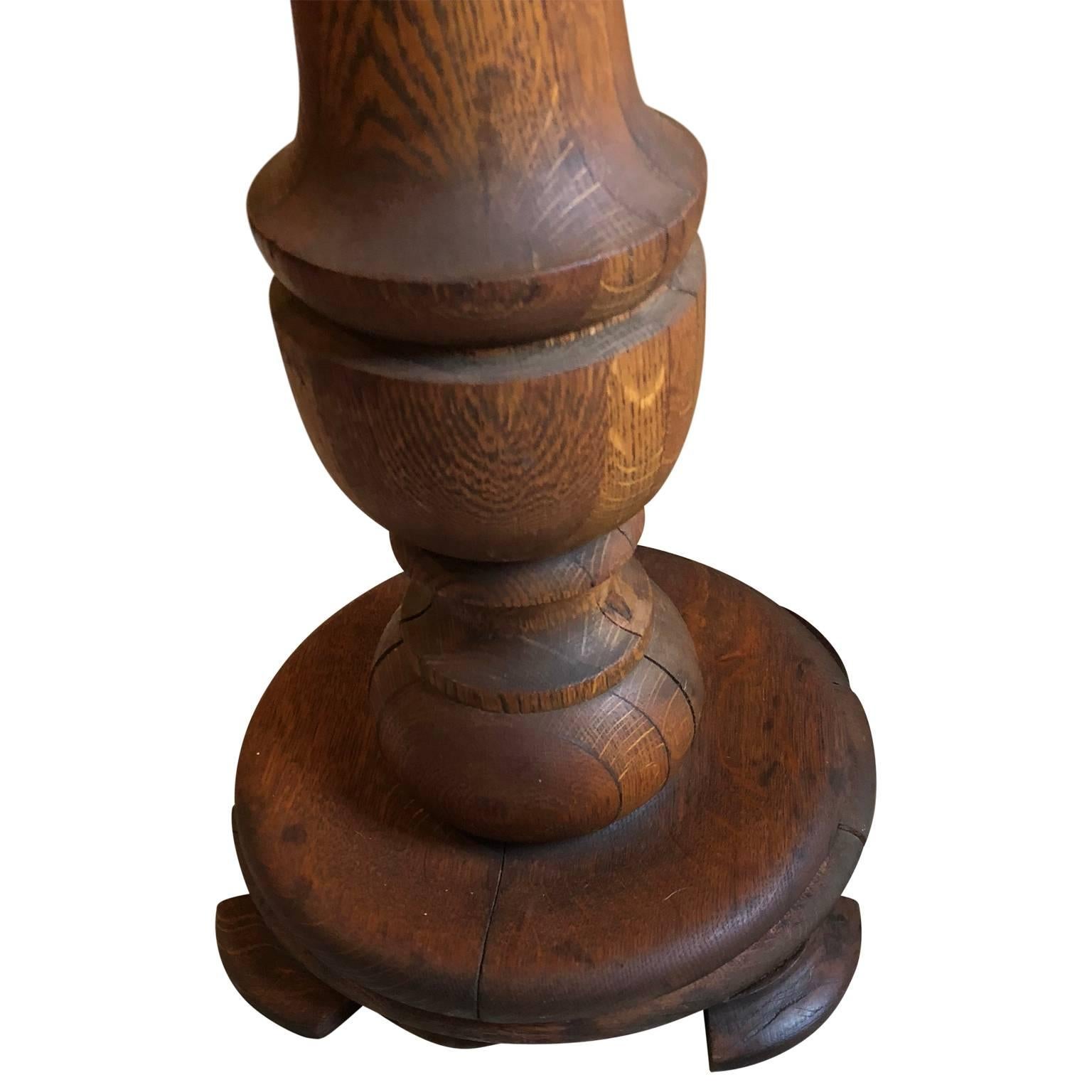 Early 20th Century Antique Wooden Pedestal, American Folk Art, circa 1900
