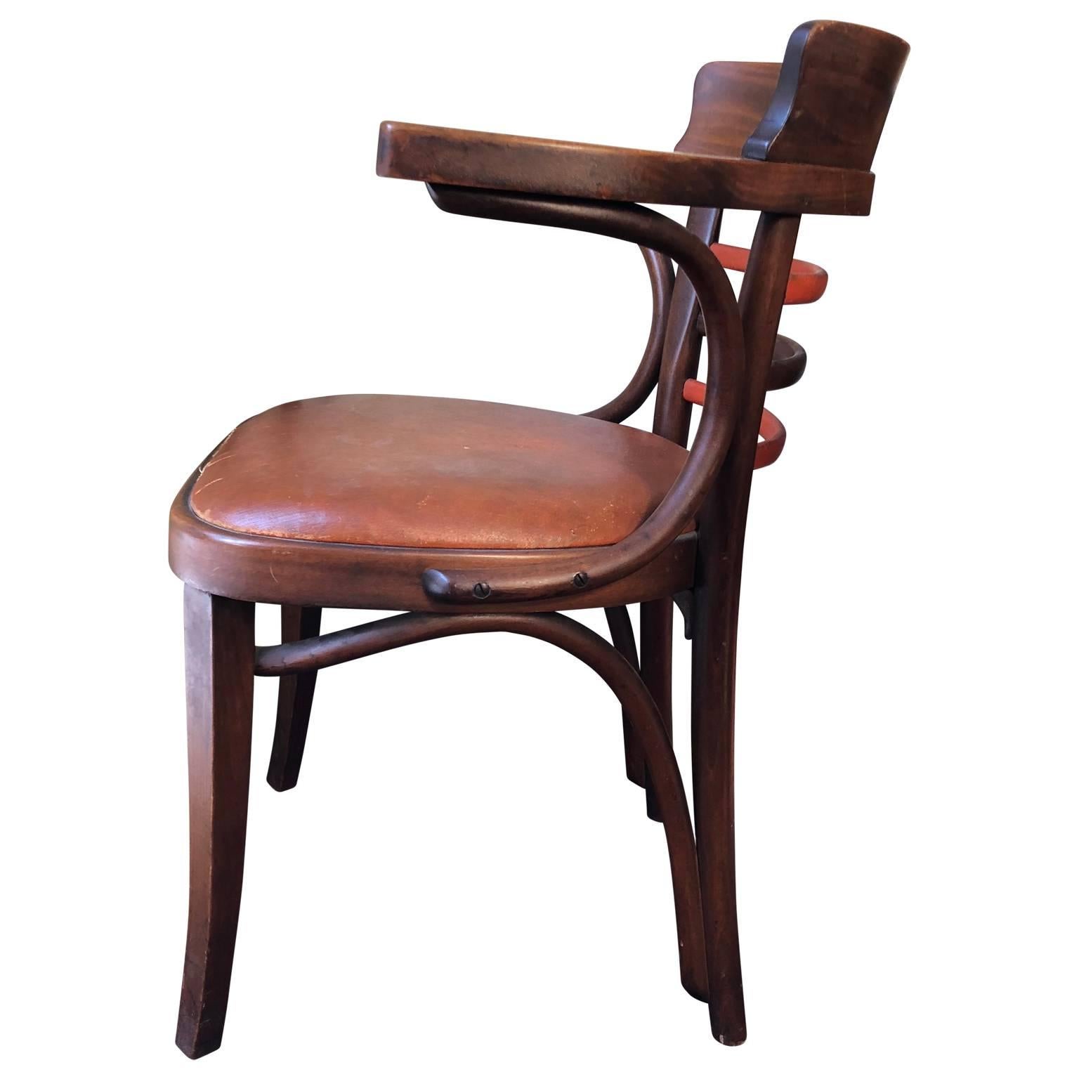 Vienna Secession Early Thonet Style Bentwood Desk Chair by Jacob & Josef Kohn Mundus