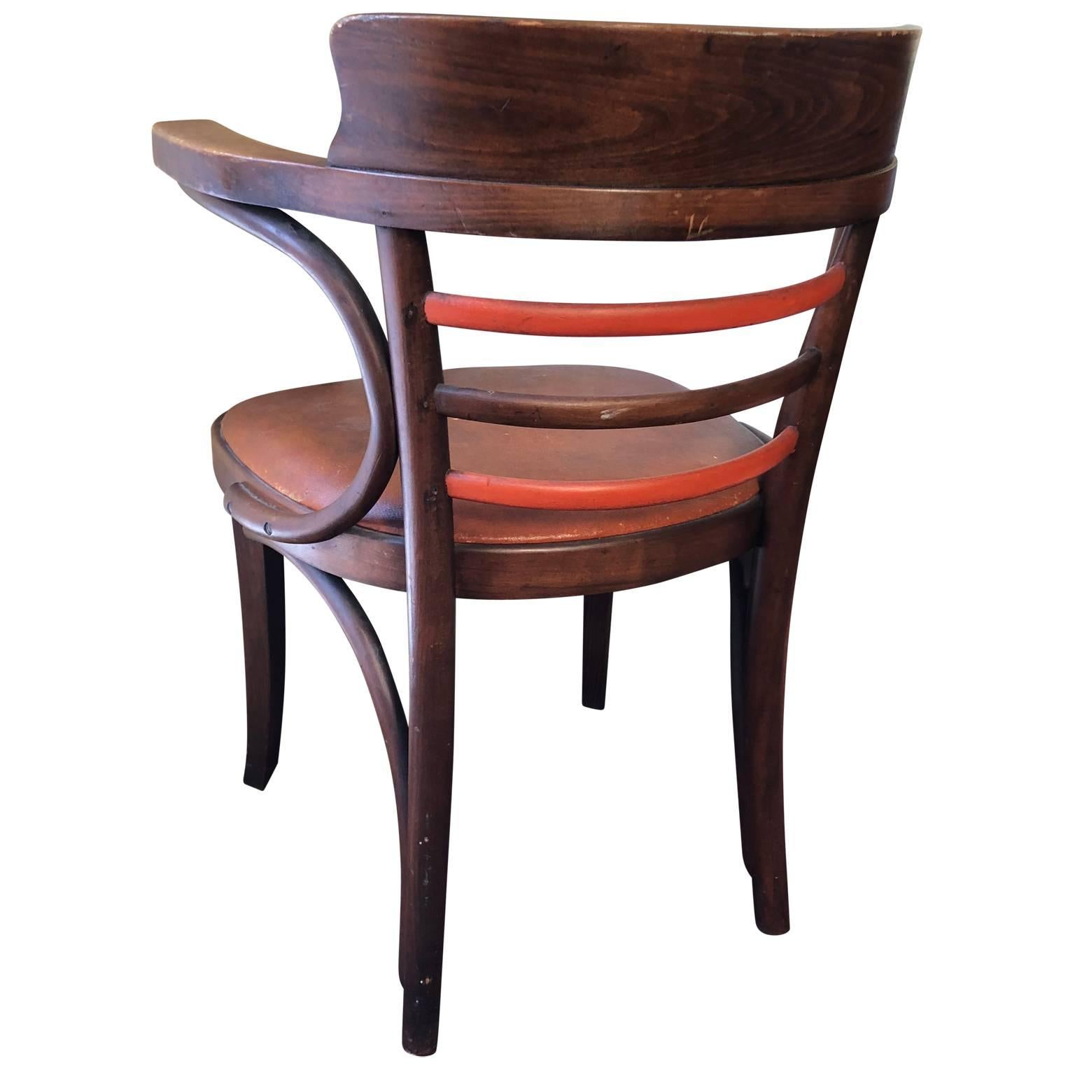 Czech Early Thonet Style Bentwood Desk Chair by Jacob & Josef Kohn Mundus