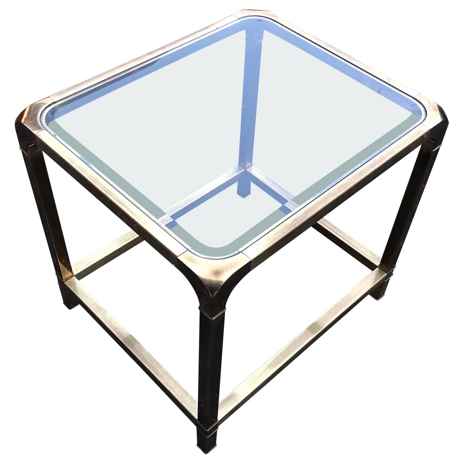 Late 20th Century Mid-Century Modern Brass Mastercraft Side End Table