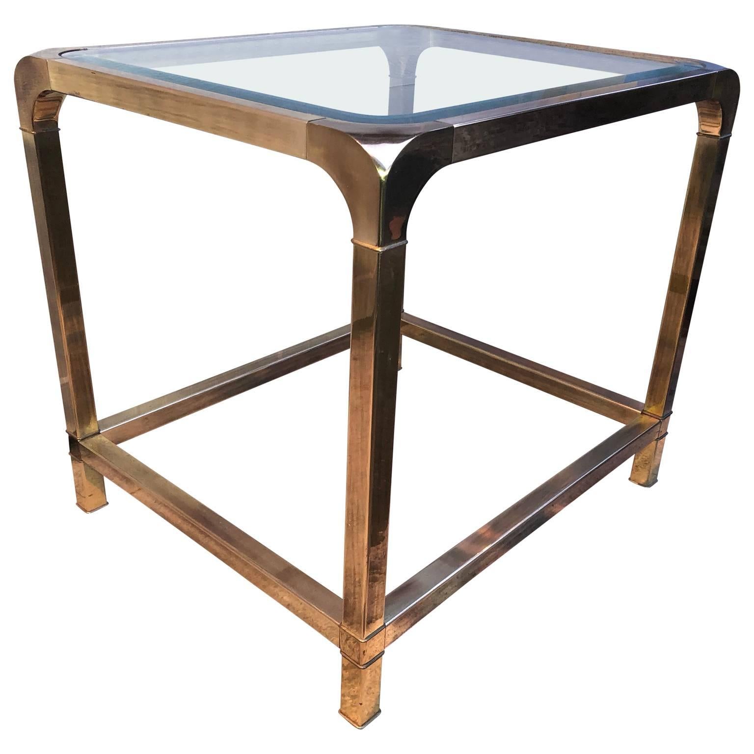 Mid-Century Modern Brass Mastercraft Side End Table In Good Condition In Haddonfield, NJ