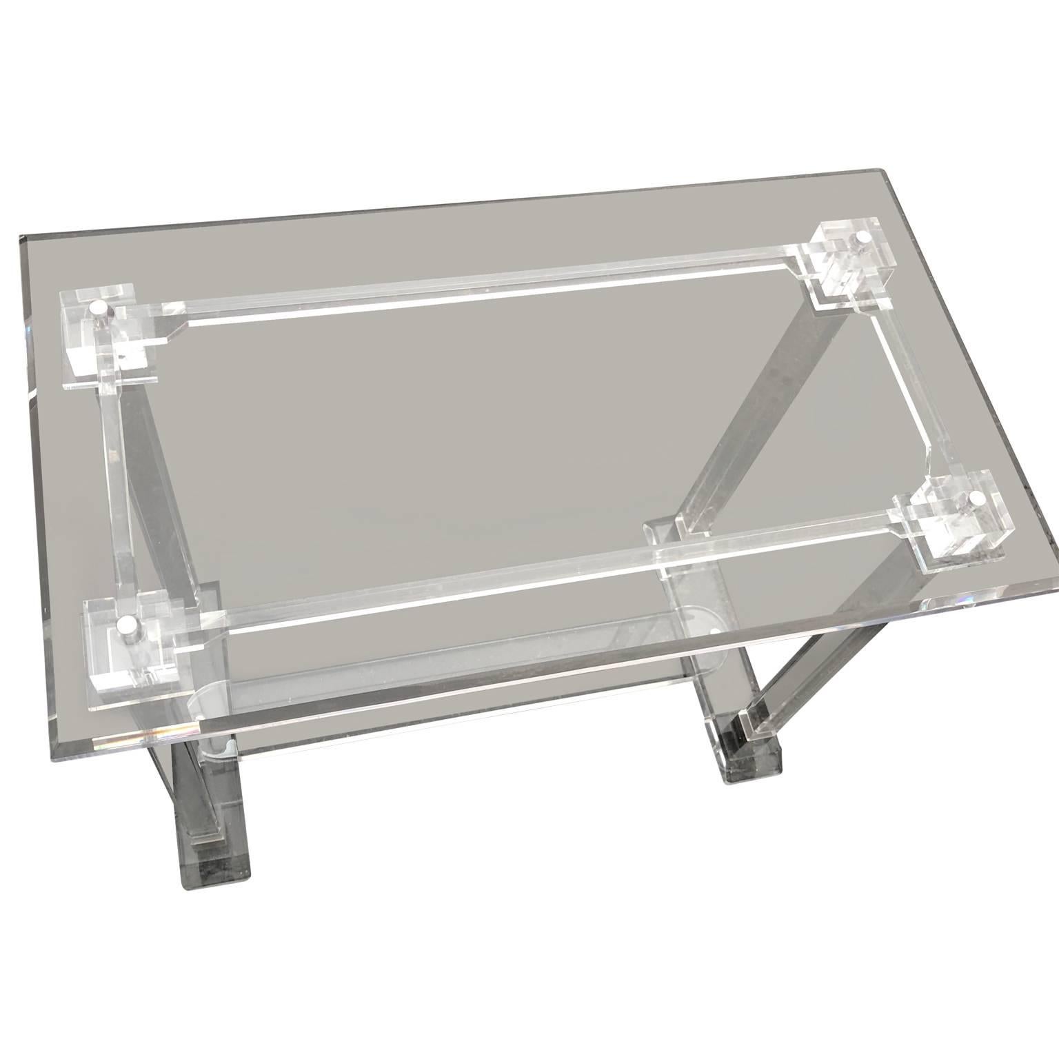 Tall Lucite Mid-Century Modern Tablr Console