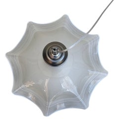 Large White Murano Glass "Fazzoletto" Handkerchief Pendant Lamp