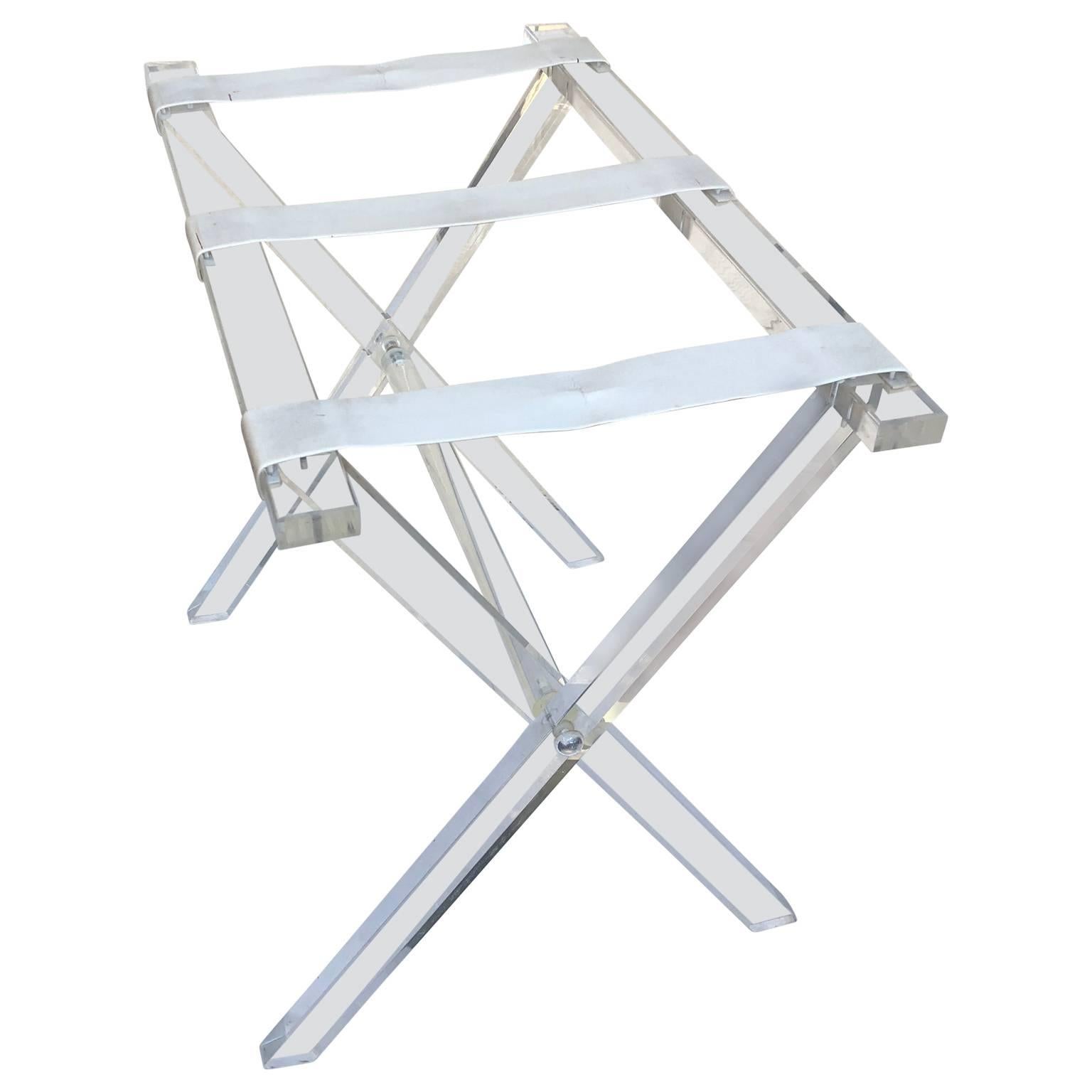 Vintage Hollywood Regency Lucite Tray Table or Luggage Rack In Good Condition In Haddonfield, NJ