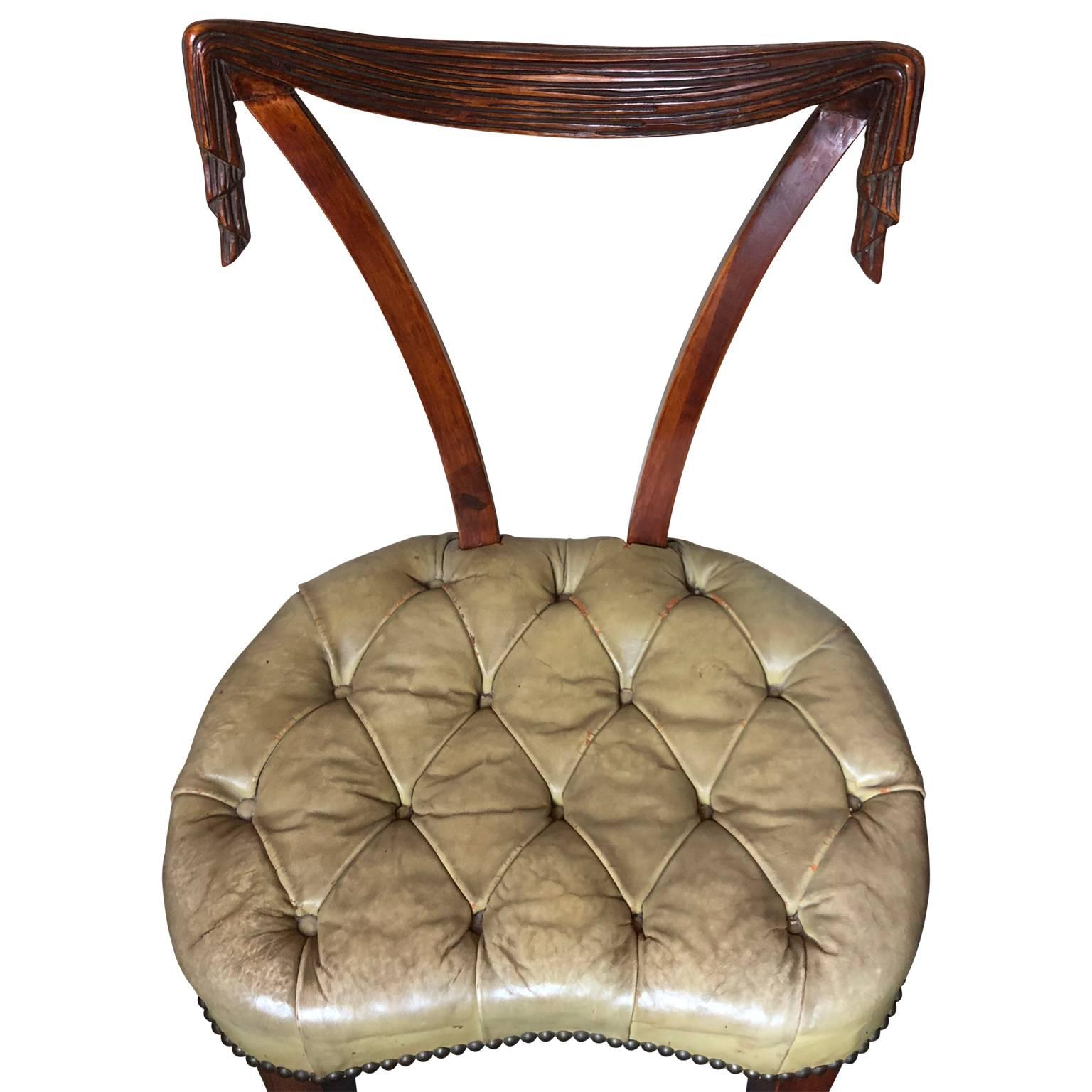 American Draped Hollywood Regency Vanity Chair by Grosfeld House