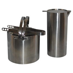 Arne Jacobsen for Stelton Pitcher, Ice Bucket and Tongs