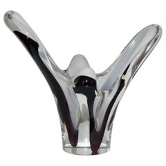 Small Midcentury Flygfors Glass Centerpiece