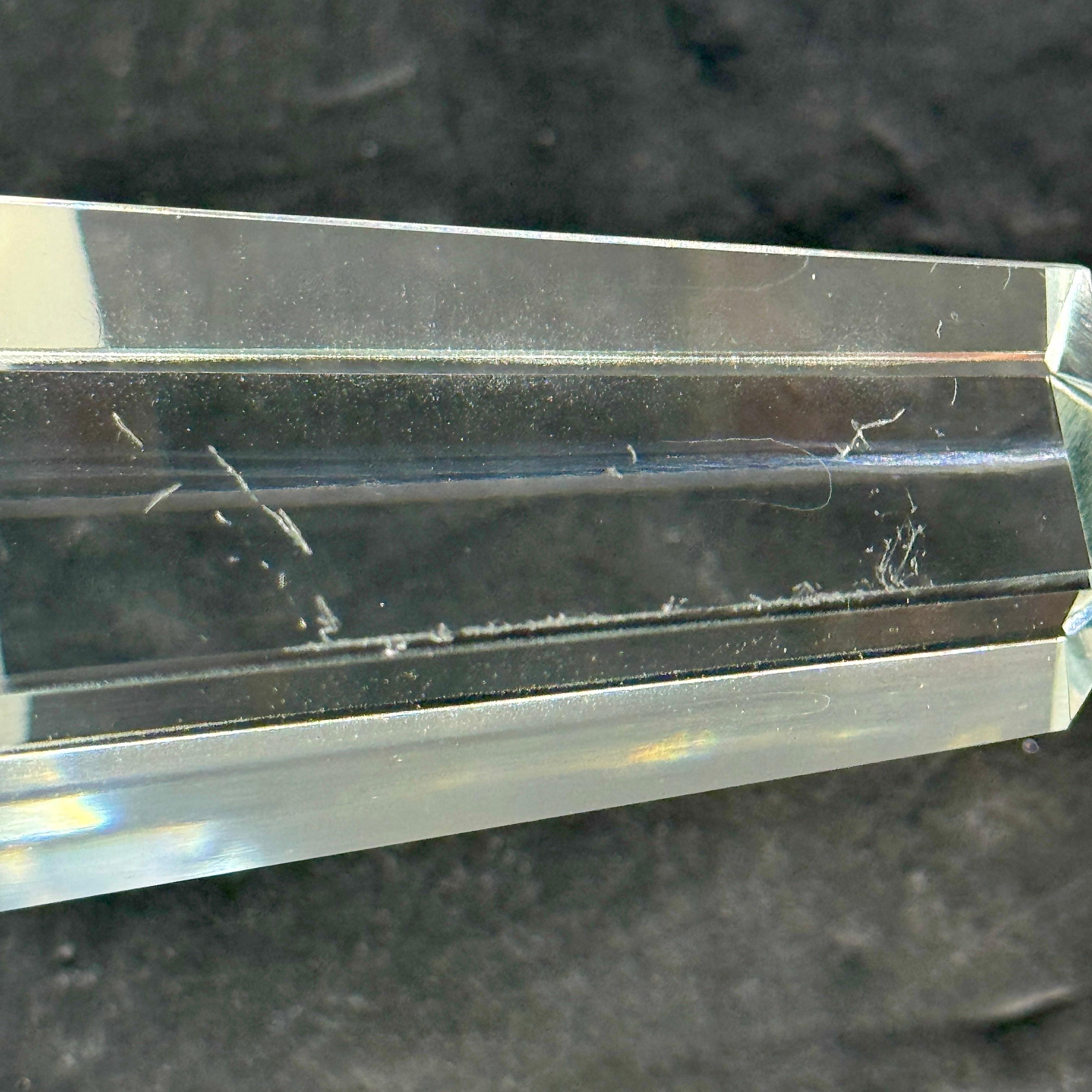 Mid-Century Modern Crystal Faceted Obelisk Sculpture For Sale 11