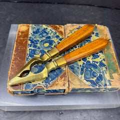 Scandinavian 18th Century Brass Nutcracker with Wooden Handles