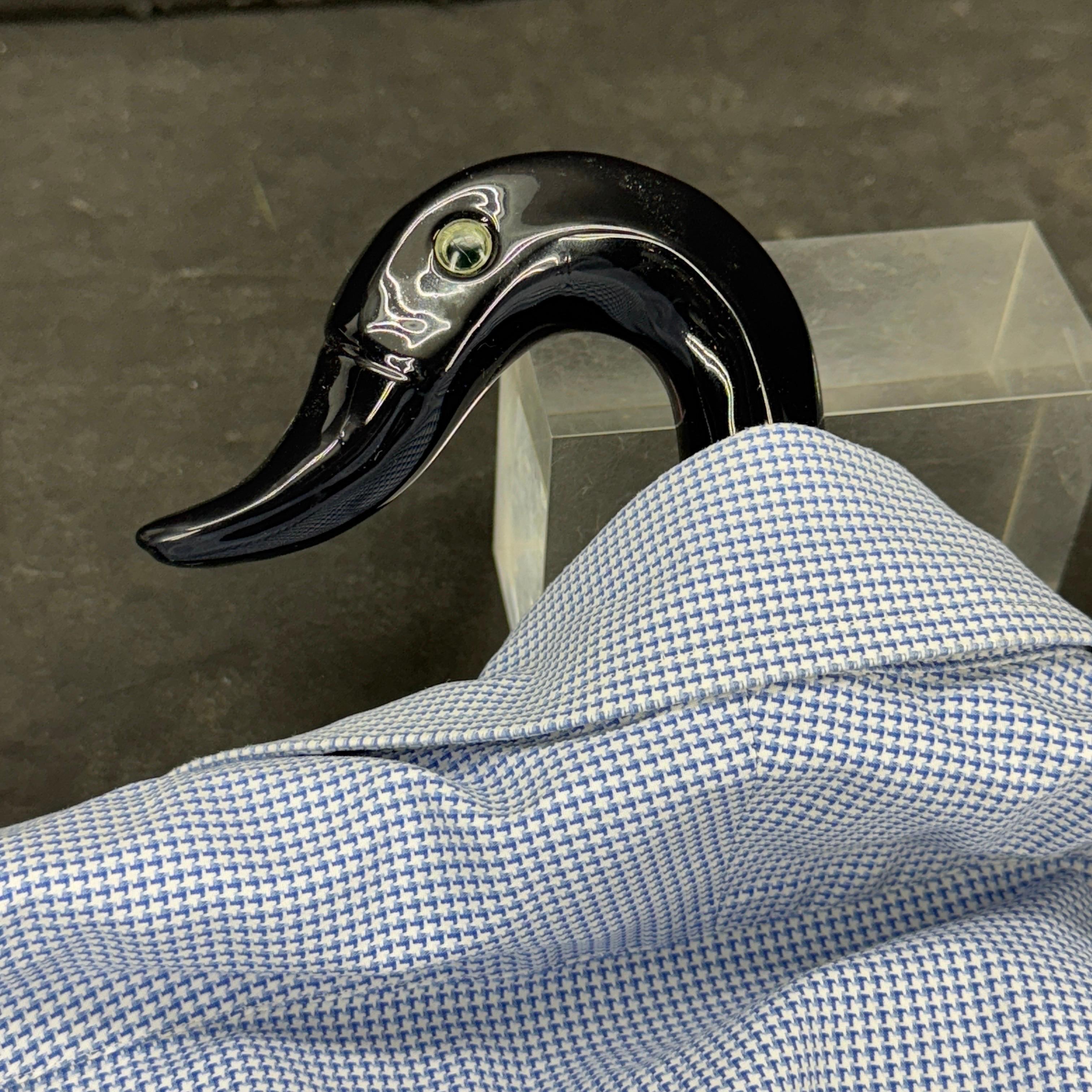 Lucite Clothes Hanger Featuring a Duck, Italy

Crafted in Italy, this heavy-duty acrylic hanger features a beautiful amber lucite resin finish. Both form and function, this duck certainly would add a touch of elegance and is suitable for coats,