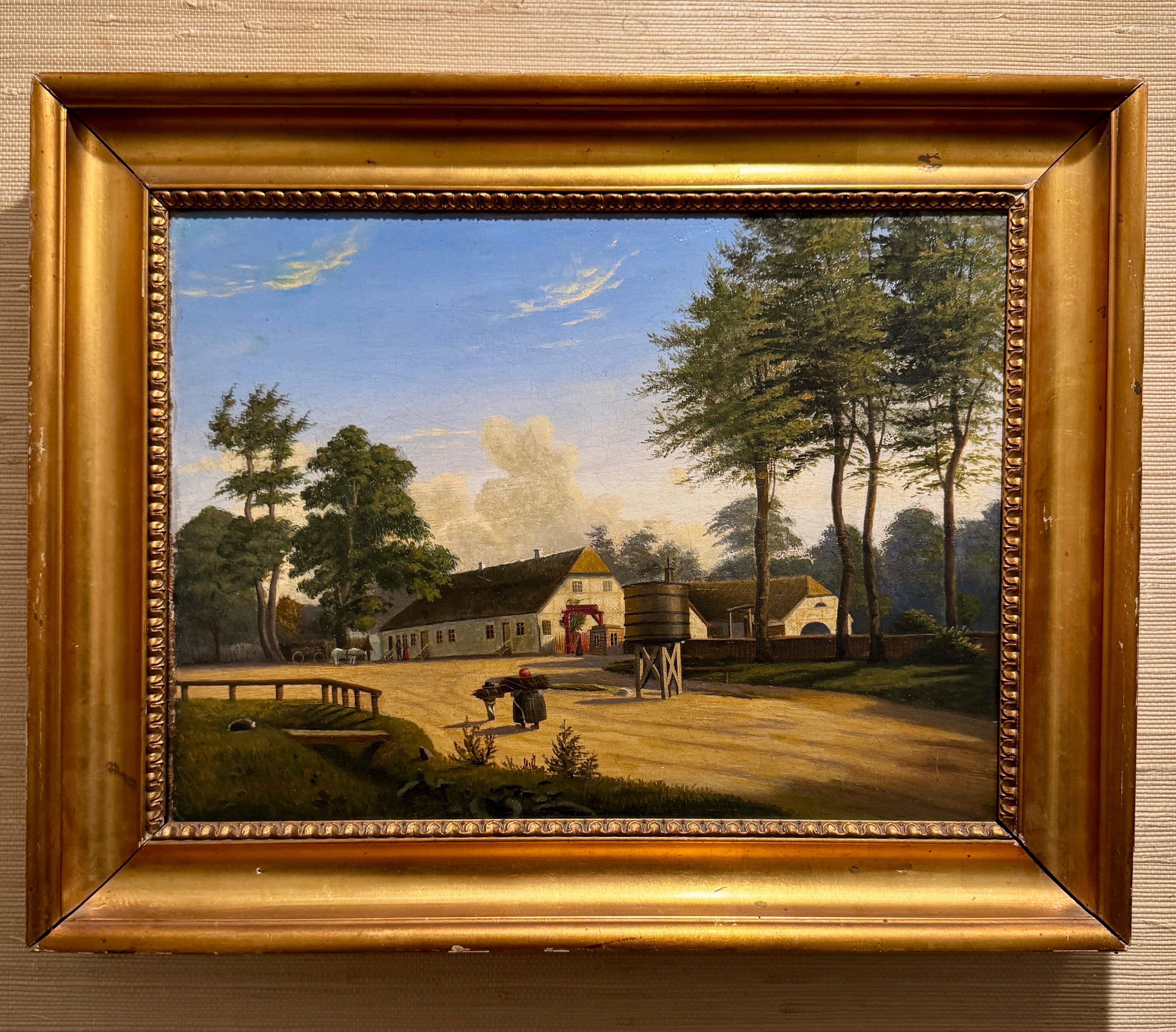 Pittura a olio danese del primo Ottocento di una casa colonica in vendita 11