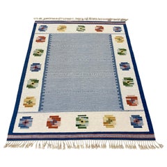Swedish Mid-Century Rölakan Rug Handwoven Wool Carpet