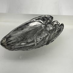 French Art Nouveau Metal Pewter Trinket Jewelry Vanity Tray