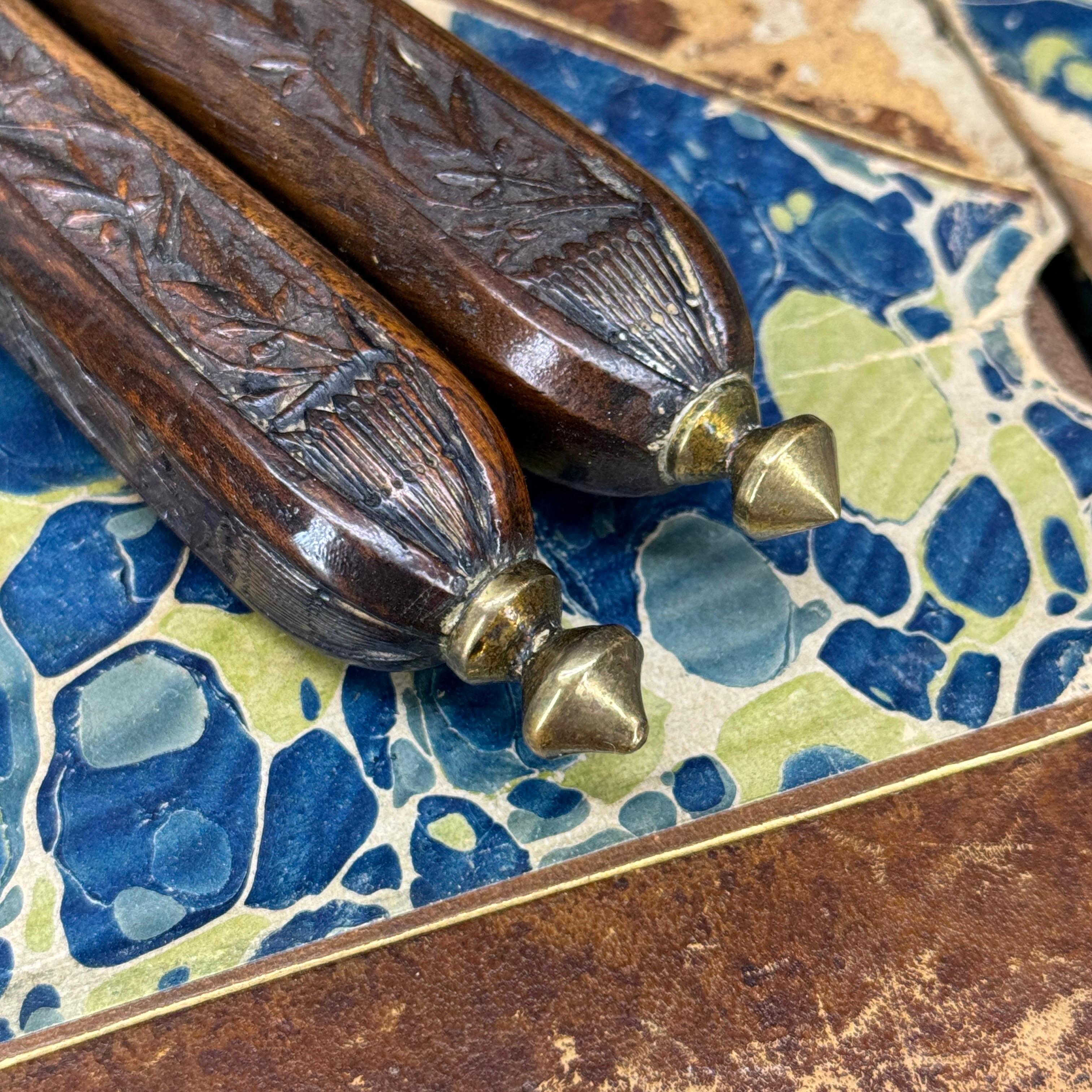 Hand-Crafted Danish 18th Century Brass And Wood Nutcracker For Sale