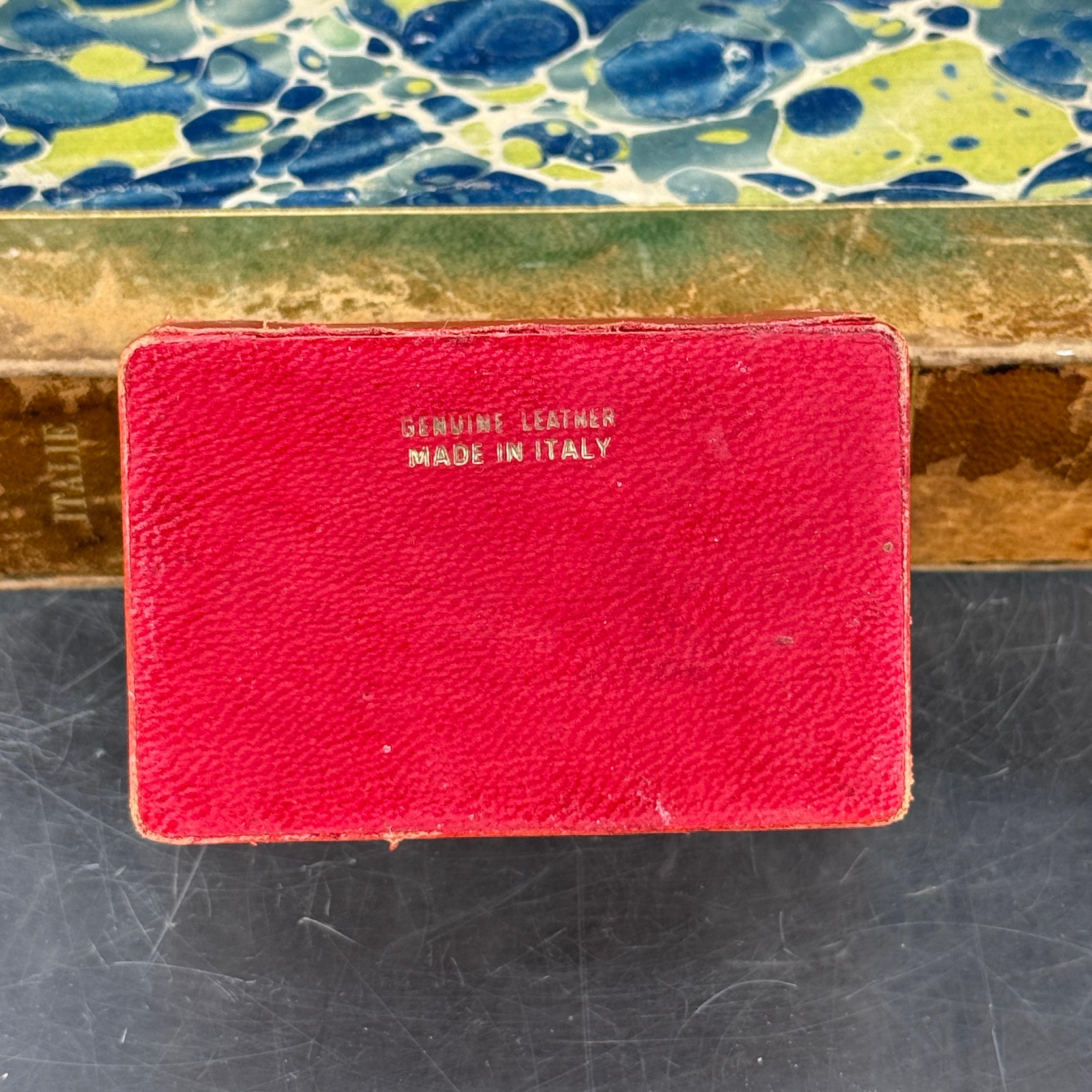 Mid-Century Modern Boîte en cuir italienne Florentine du milieu du siècle avec emblème Insignia en vente