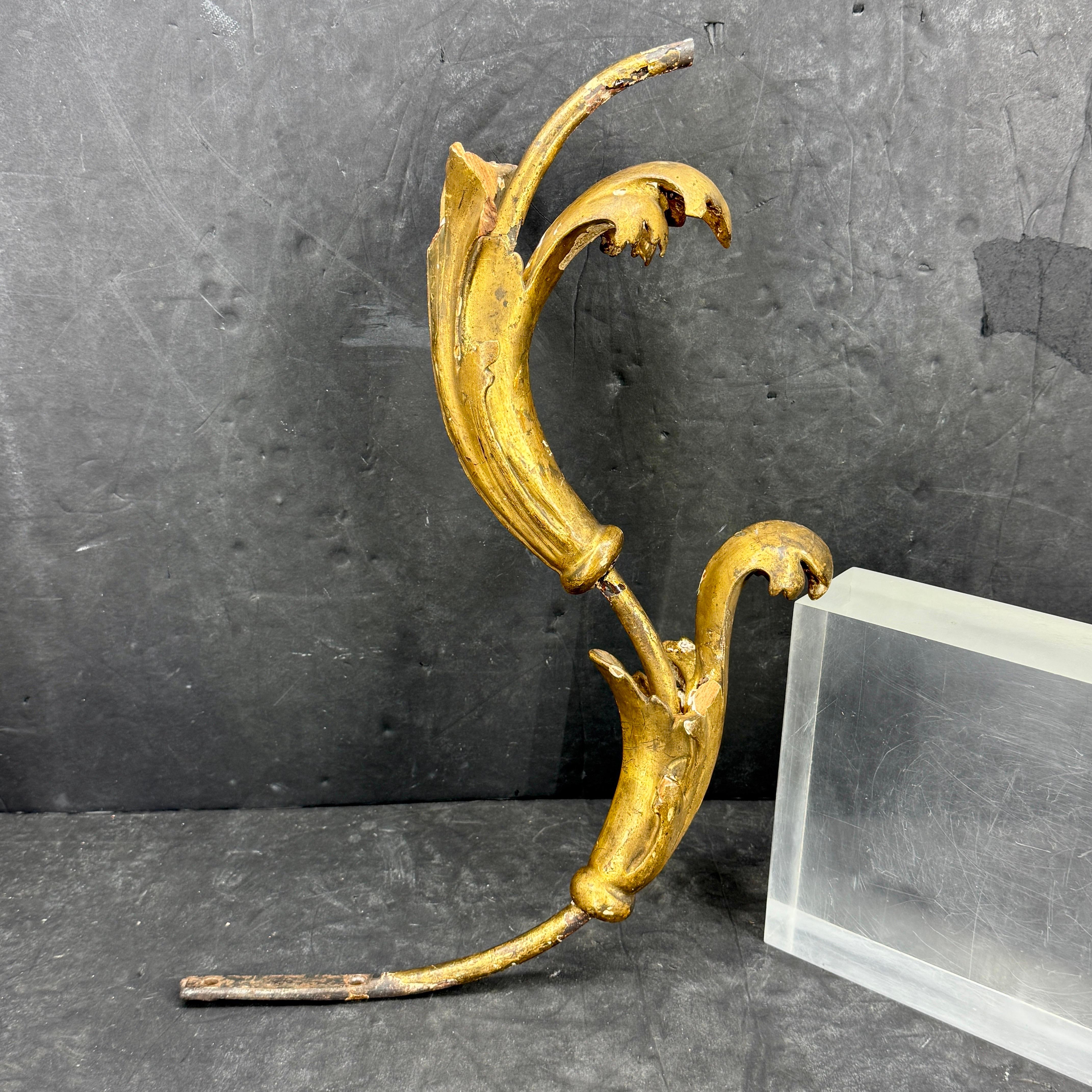 19th Century Gilt Metal Fragment Architectural Sculpture, France For Sale 1