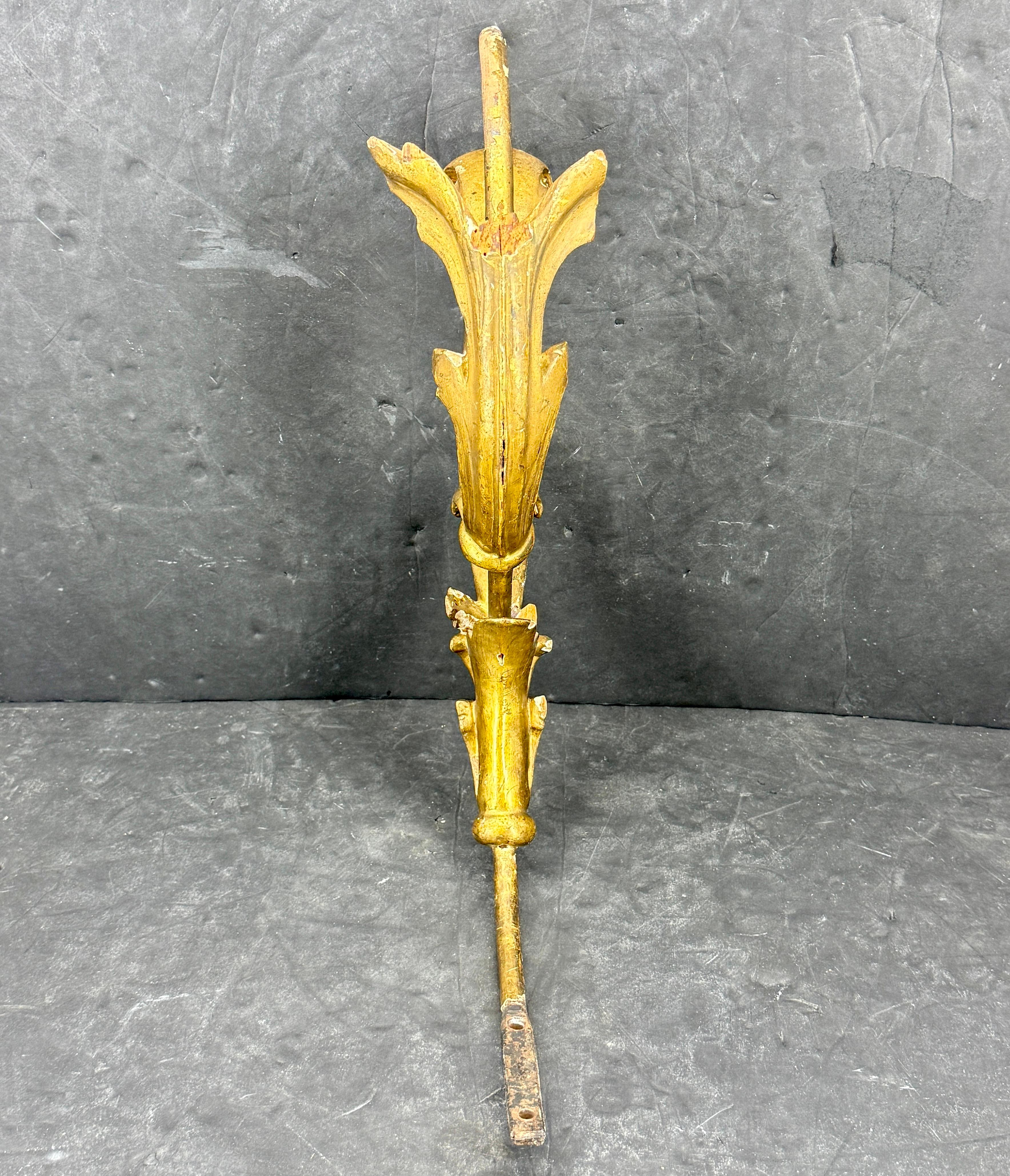 19th Century Gilt Metal Fragment Architectural Sculpture, France For Sale 4