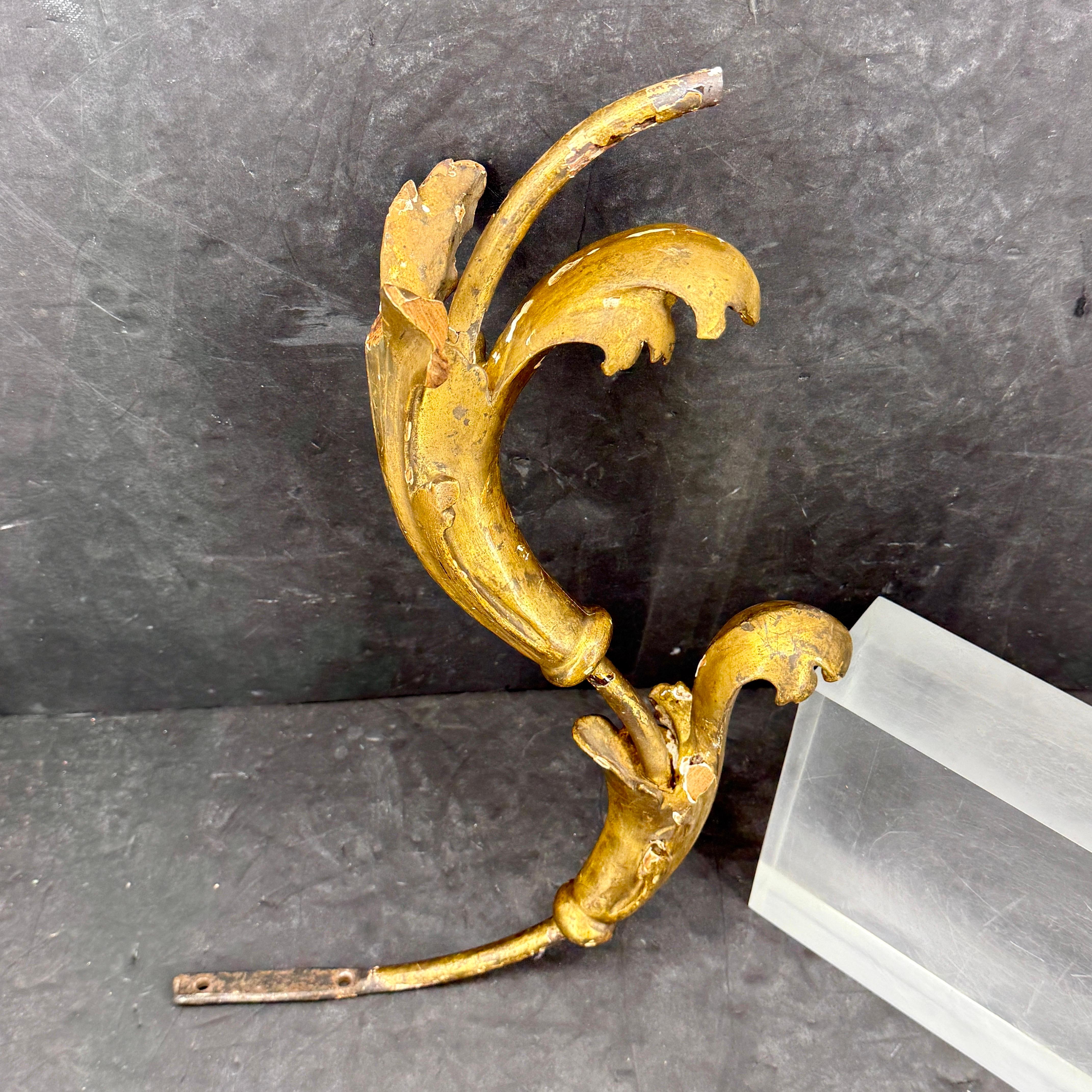 19th Century Gilt Metal Fragment Architectural Sculpture, France For Sale 5