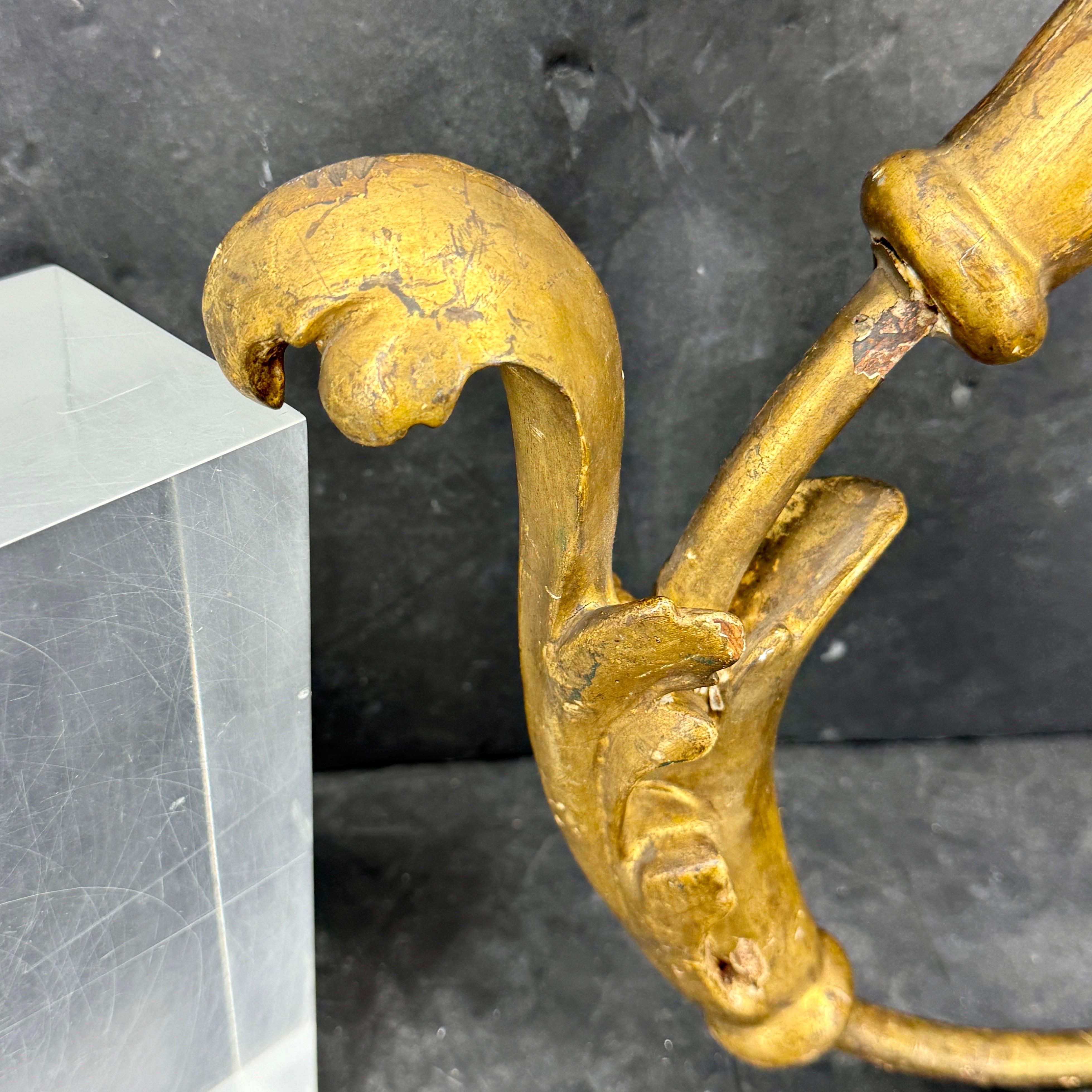 19th Century Gilt Metal Fragment Architectural Sculpture, France For Sale 6