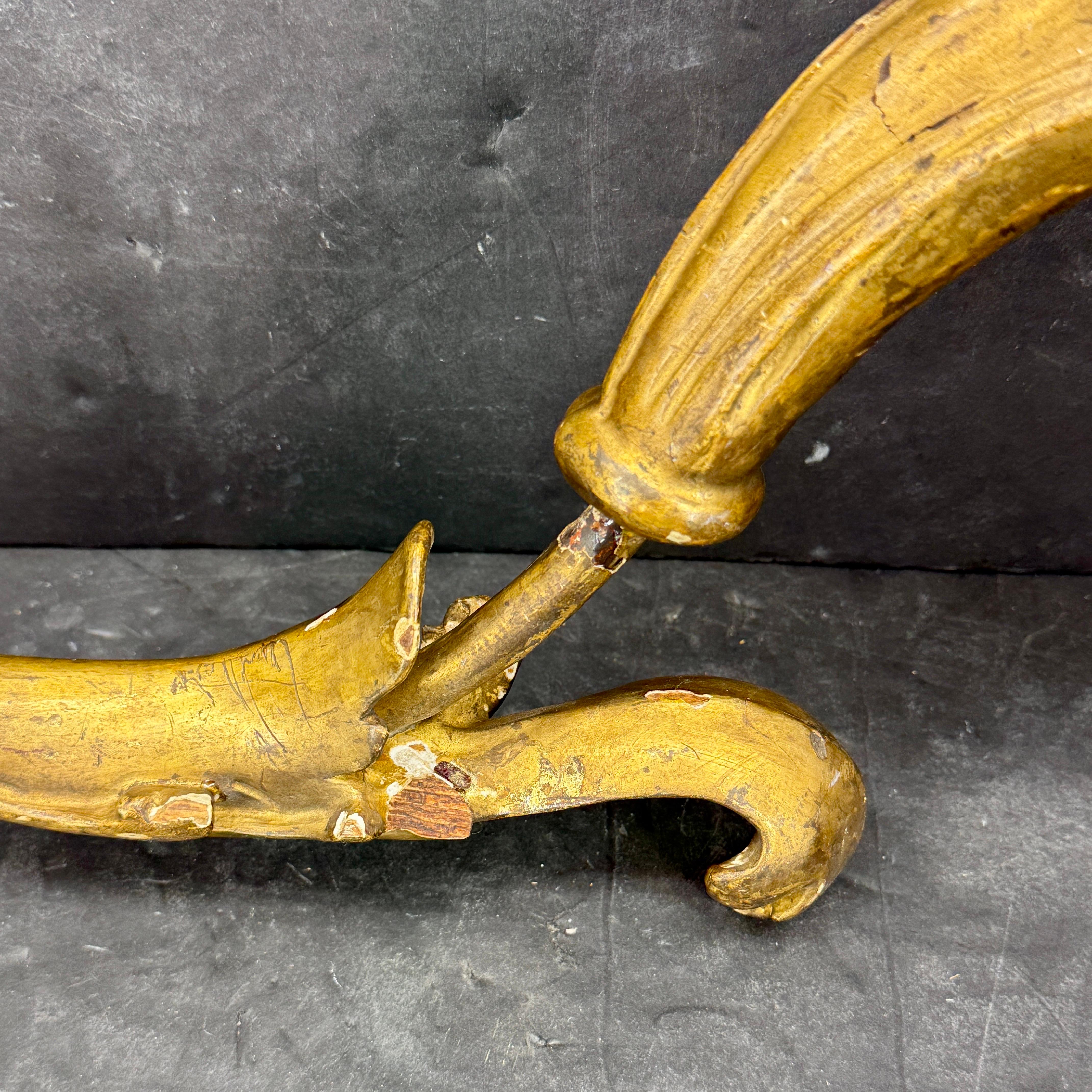 19th Century Gilt Metal Fragment Architectural Sculpture, France For Sale 8