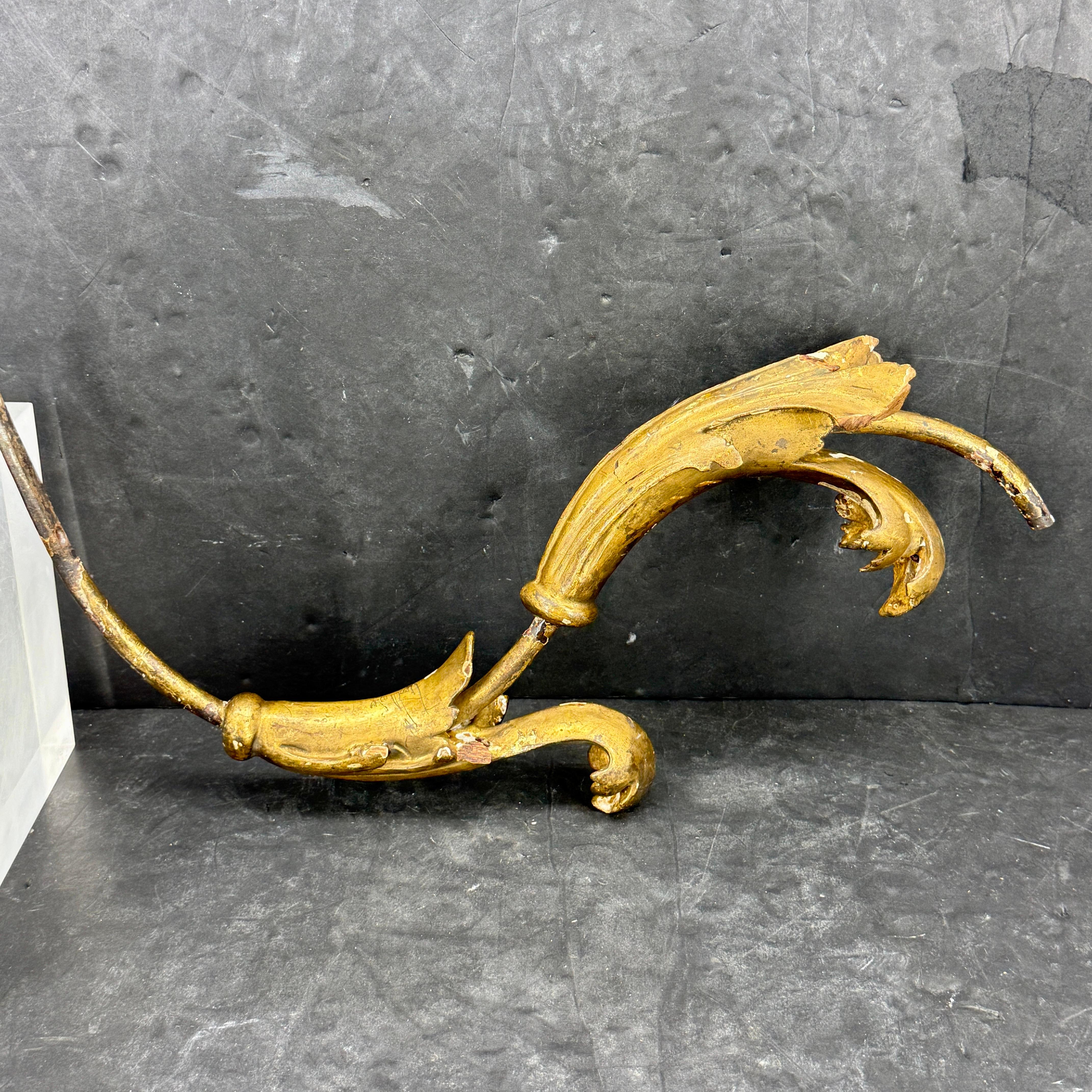 19th Century Gilt Metal Fragment Architectural Sculpture, France For Sale 9