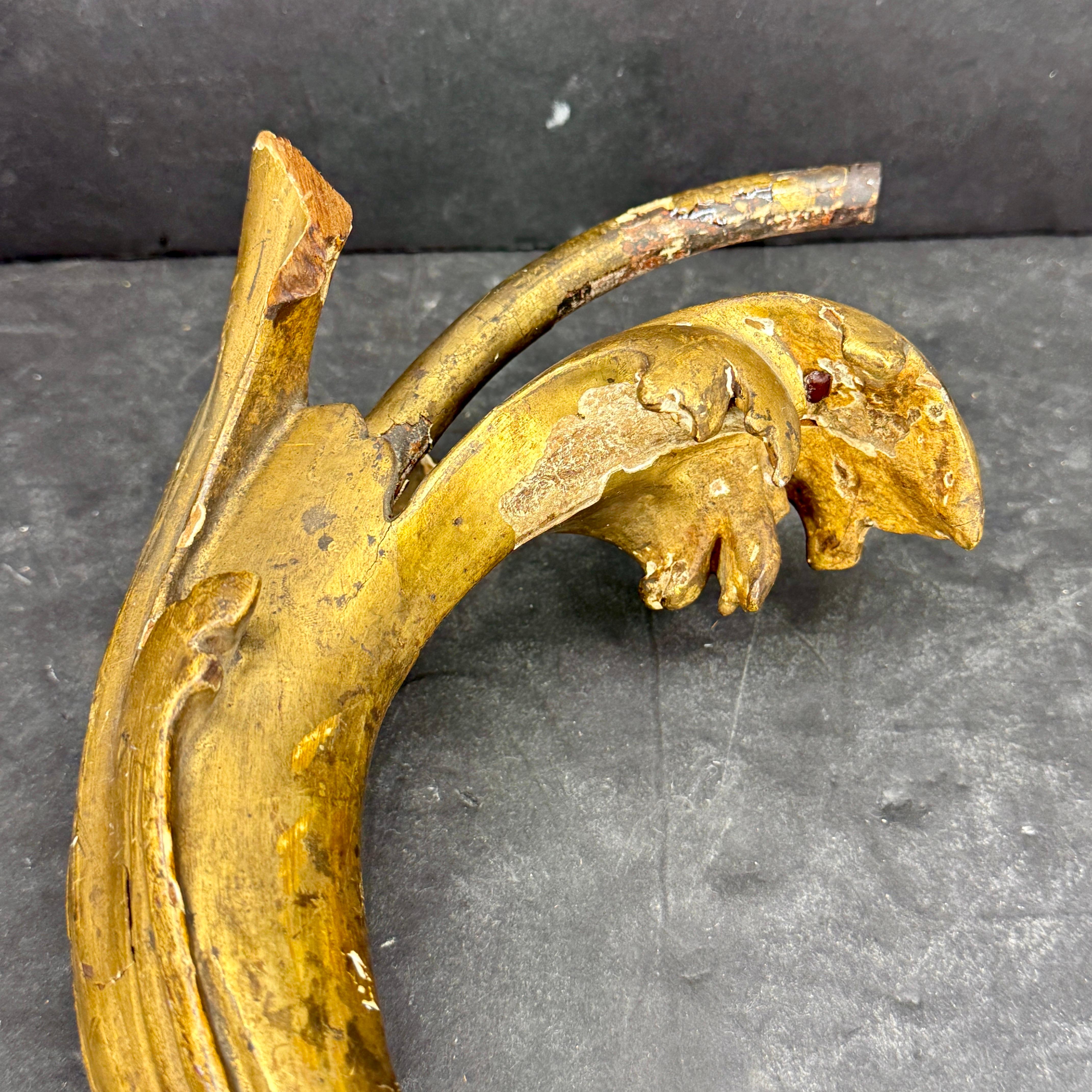 19th Century Gilt Metal Fragment Architectural Sculpture, France For Sale 10