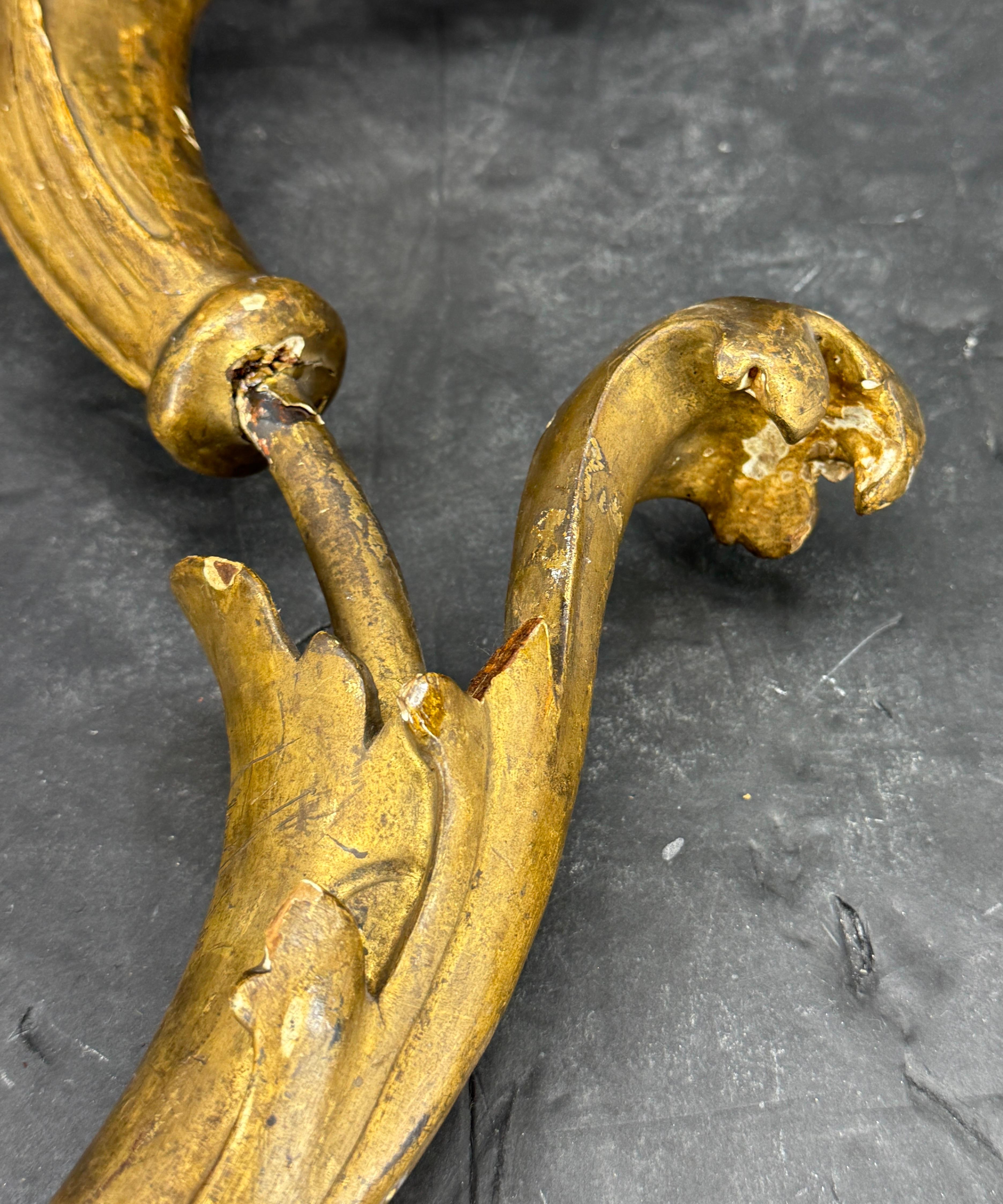 19th Century Gilt Metal Fragment Architectural Sculpture, France For Sale 11