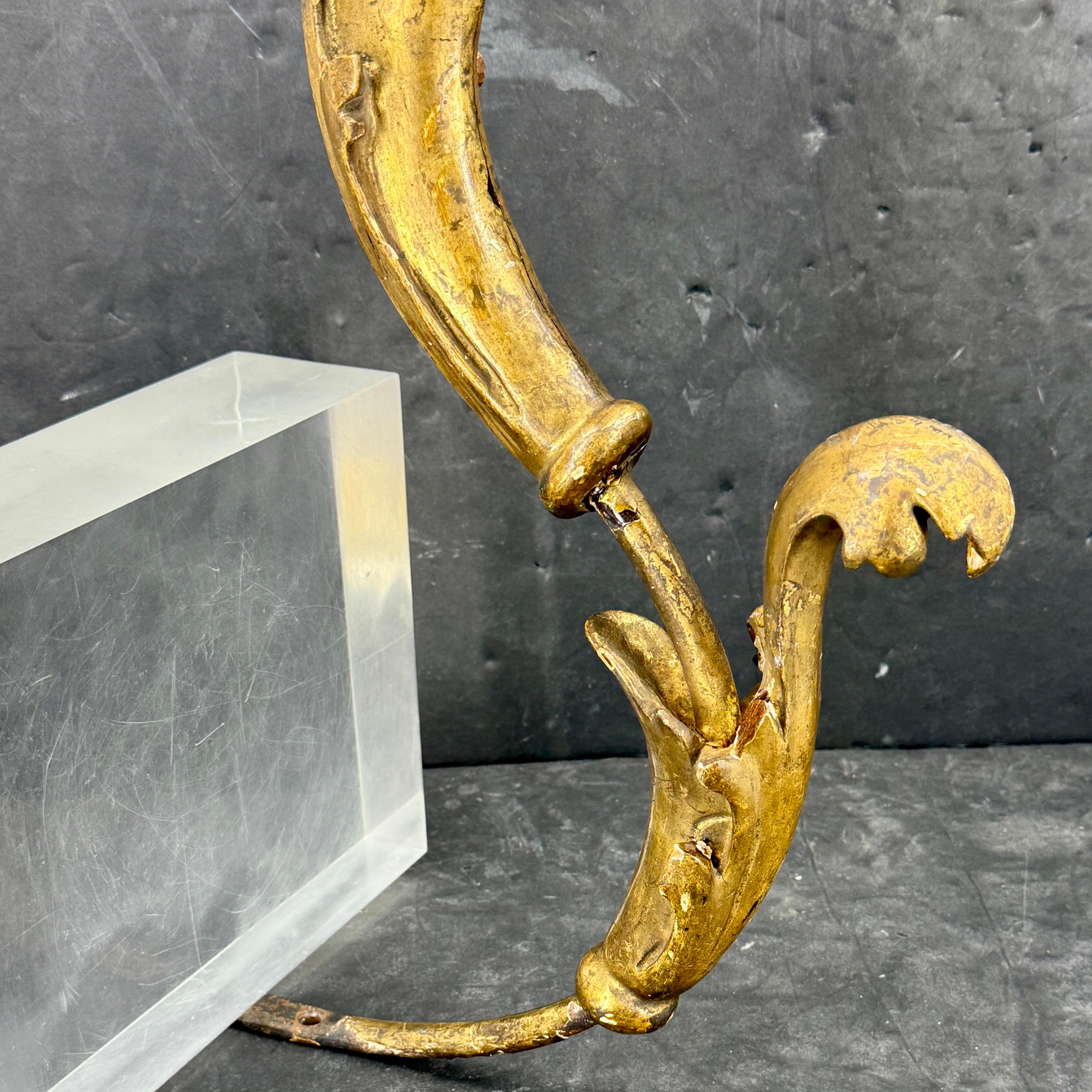 19th Century Gilt Metal Fragment Architectural Sculpture, France For Sale 12