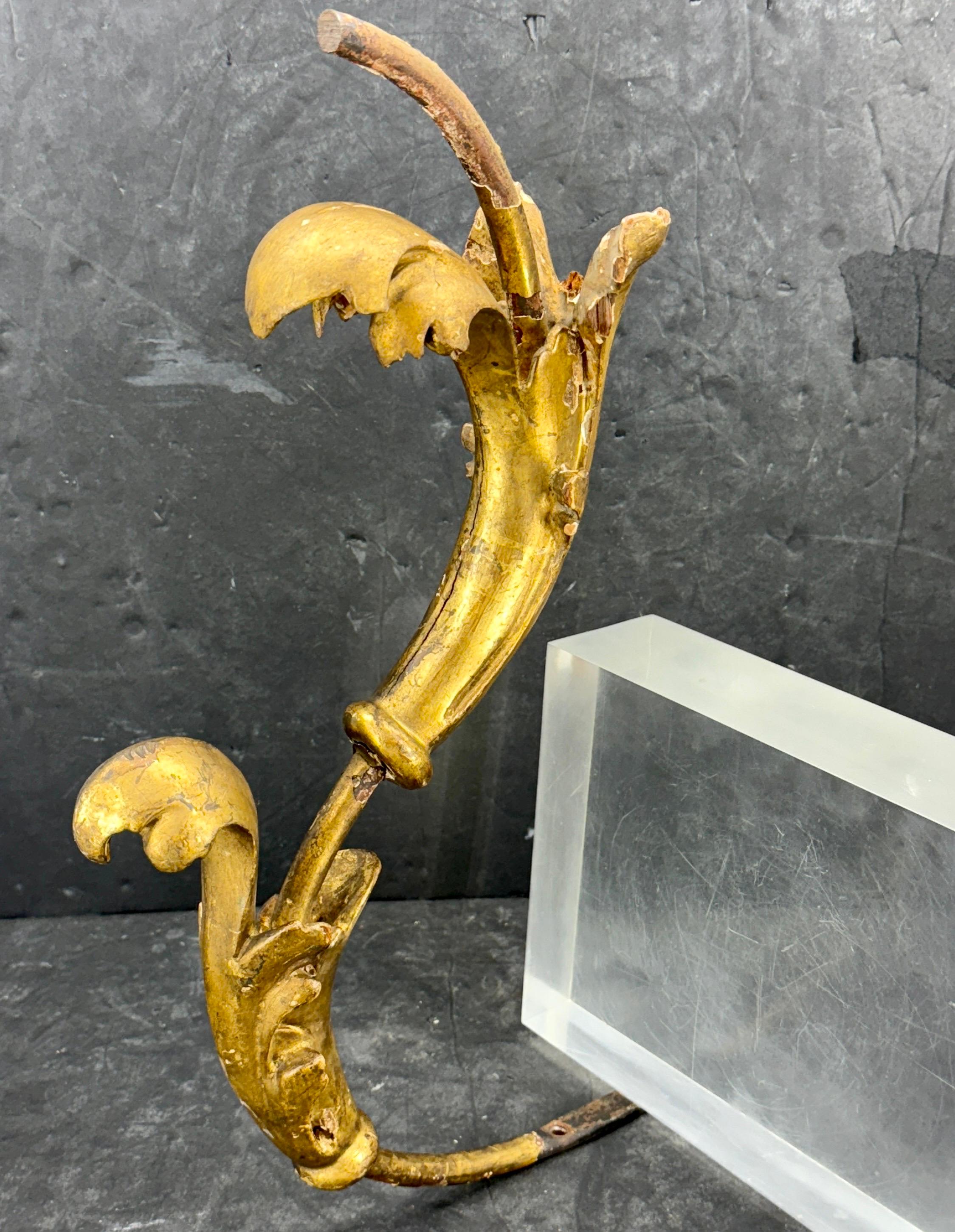 19th Century Gilt Metal Fragment Architectural Sculpture, France For Sale 13