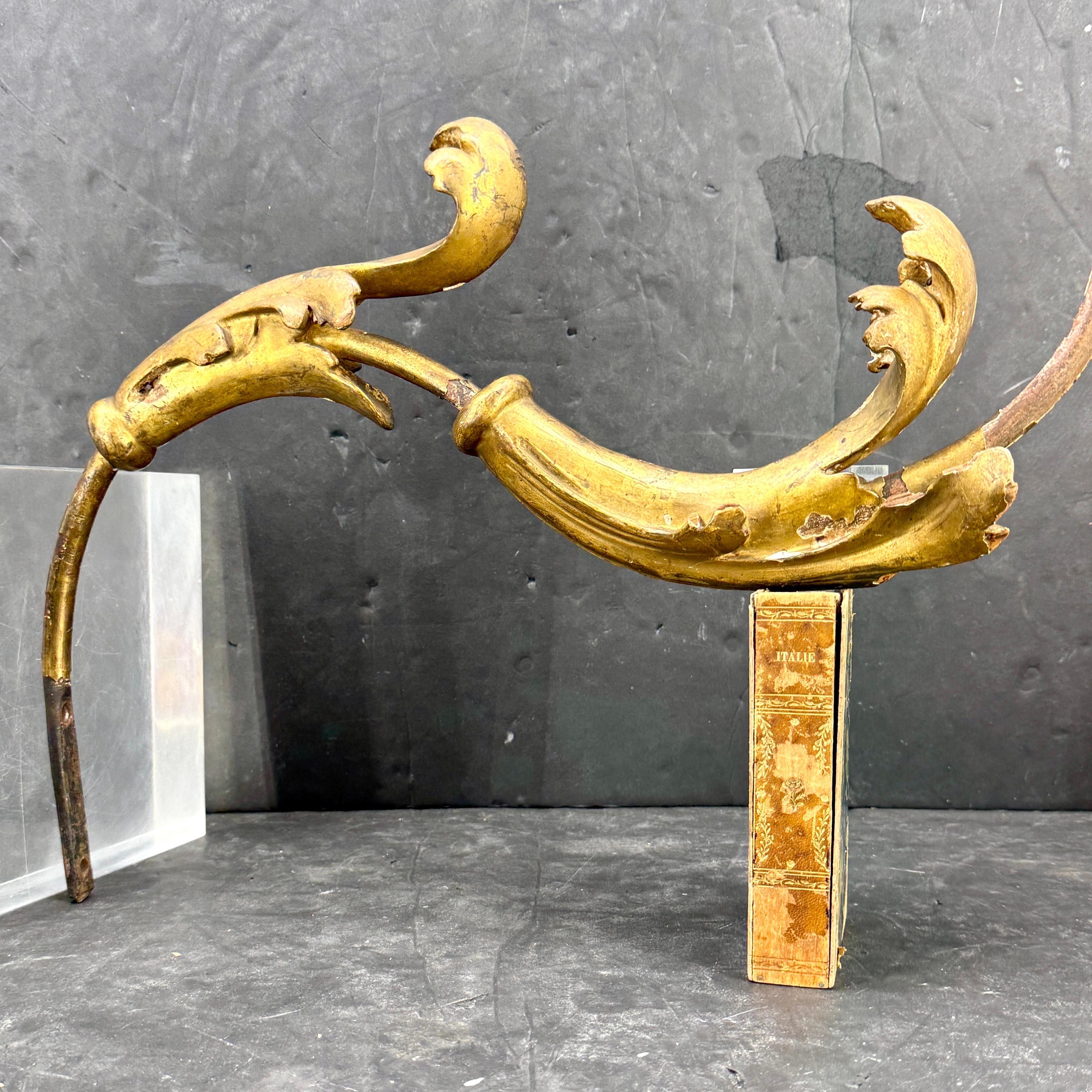 19th Century Gilt Metal Fragment Architectural Sculpture, France For Sale 15