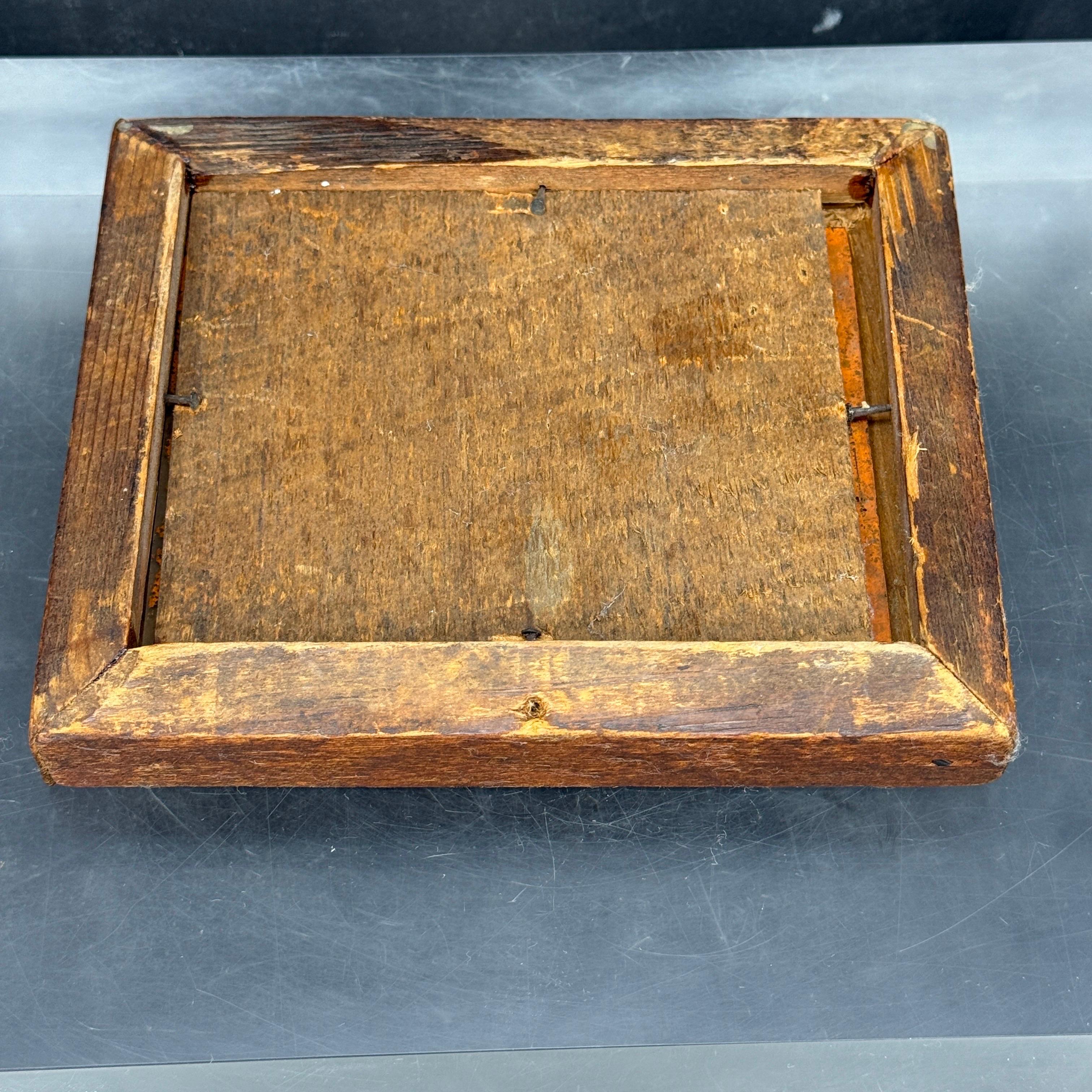 Small Rectangular 19th Century Wooden Mirror and Frame For Sale 2