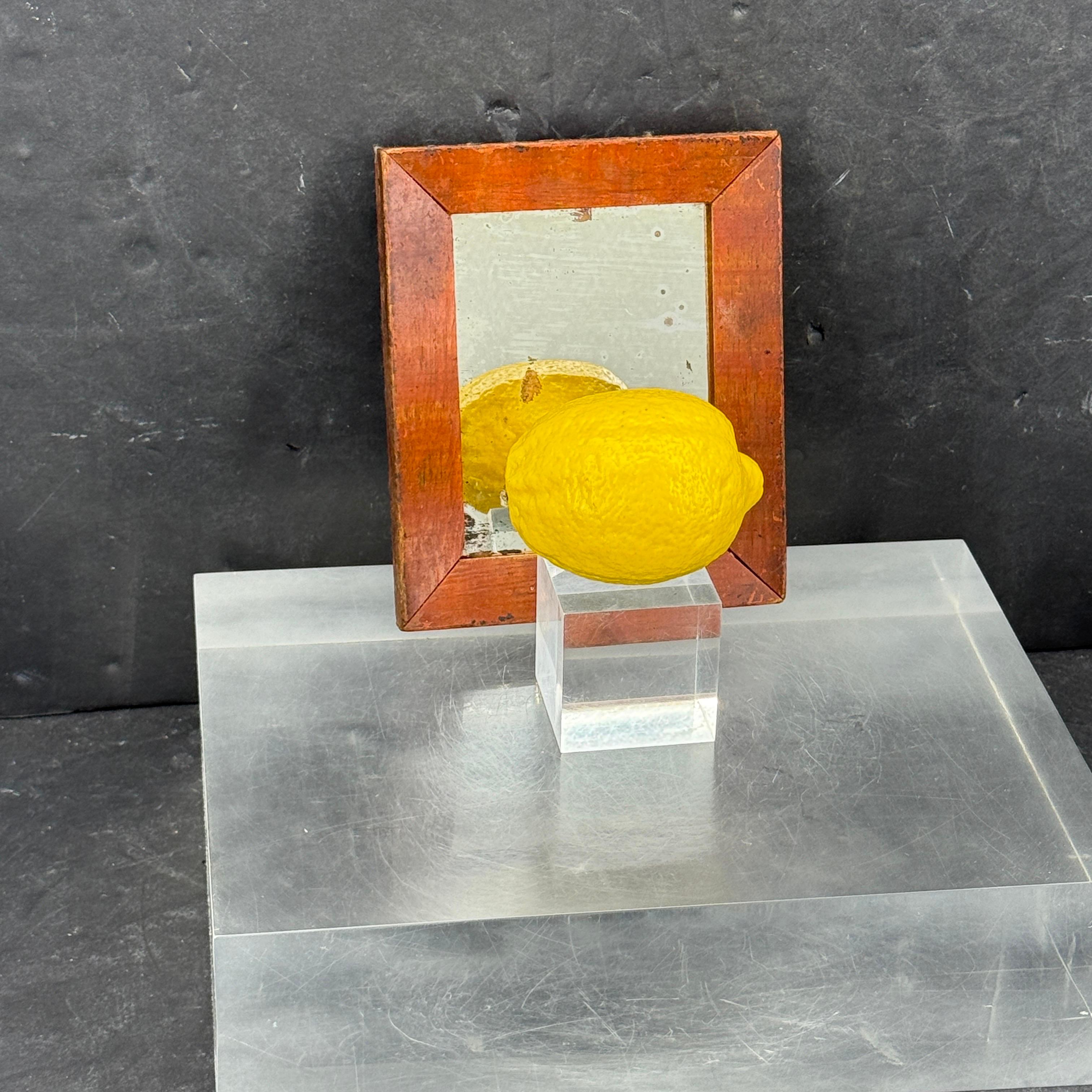 Small Rectangular 19th Century Wooden Mirror and Frame For Sale 4