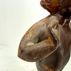 Vintage 1930's Cast Iron Boy Cherub Putti Sculpture