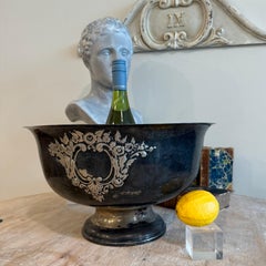 Large French Vintage Silver Plate Wine Champagne Bucket Cooler