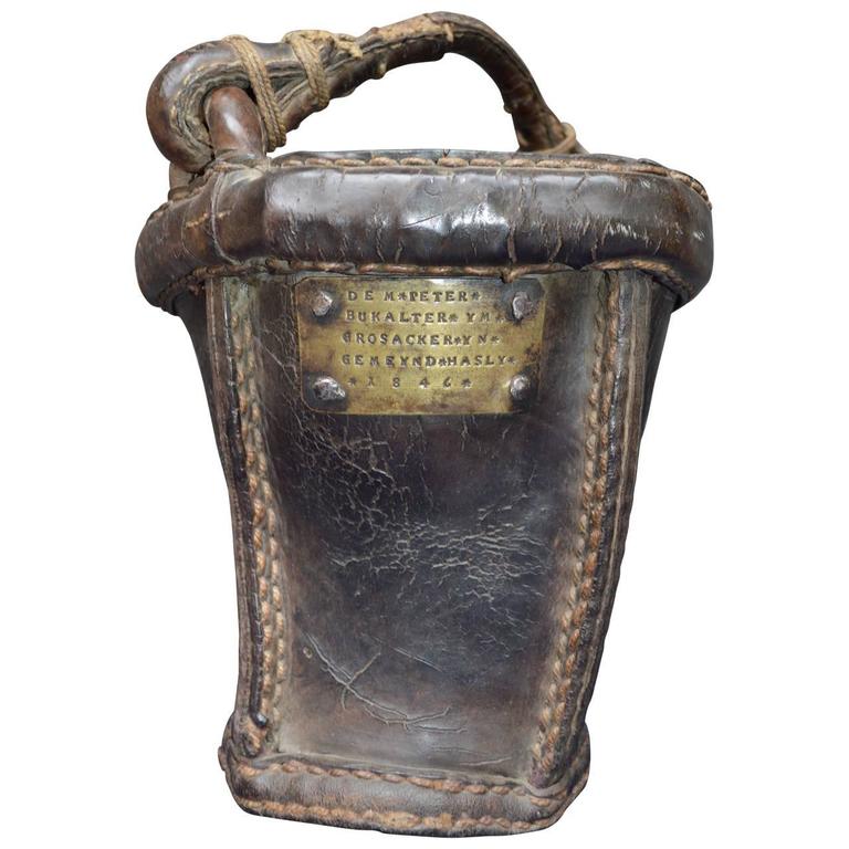 German Leather Fire Bucket Dated 1846 For Sale at 1stdibs