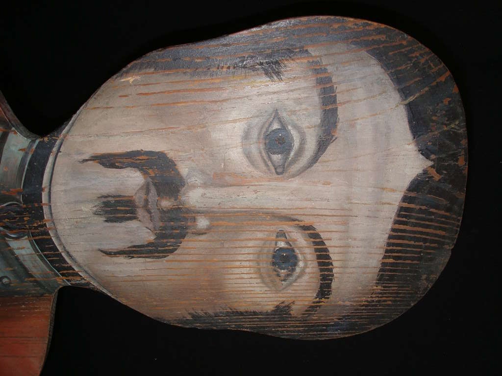 Agile bemalte Holzfigur aus dem 19. Jahrhundert (Volkskunst)