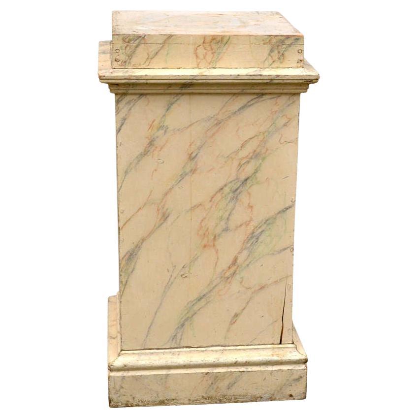 19th Century Faux Marble Wooden Pedestal, Scandinavian For Sale