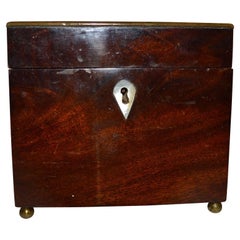Antique Mahogany Jewelry Box with Mirror