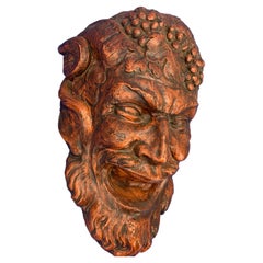 Large Decorative Bacchus Cast Wall Sculpture