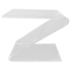 Mesa auxiliar vintage de Lucite en forma de Z de mediados del siglo XX