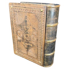 Danish 19th Century Wooden Folk Art Bible Box "Forget Me Not"